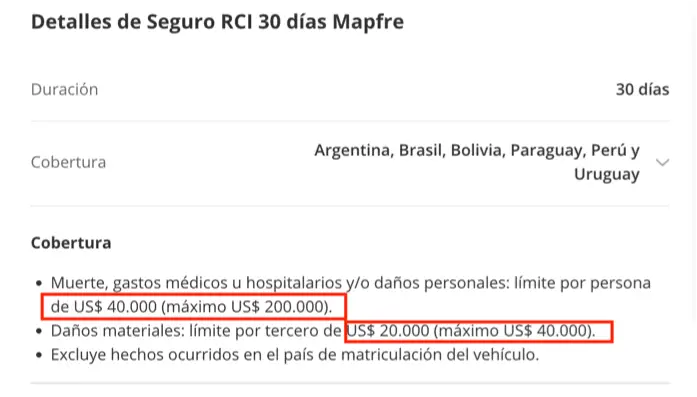 Limites de cobertura en seguro RCI